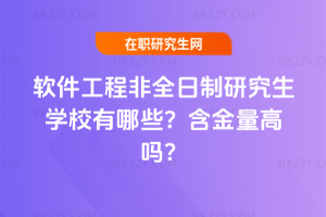 軟件工程非全日制研究生學校有哪些？含金量高嗎？