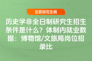 歷史學非全日制研究生招生條件是什么？體制內就業數據：博物館/文旅局崗位招錄比