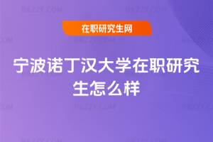 寧波諾丁漢大學在職研究生怎么樣