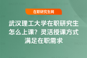 武漢理工大學在職研究生怎么上課？靈活授課方式滿足在職需求