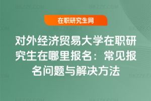 對外經濟貿易大學在職研究生在哪里報名：常見報名問題與解決方法