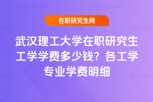 武漢理工大學在職研究生工學學費多少錢？2026年各工學專業學費明細