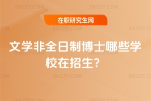 2026年文學非全日制博士哪些學校在招生?